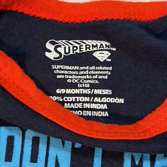 GENTLY USED BABY ONESIE DON’T MAKE ME CALL SUPERMAN SIZE 6-9 months - Picture 9 of 9